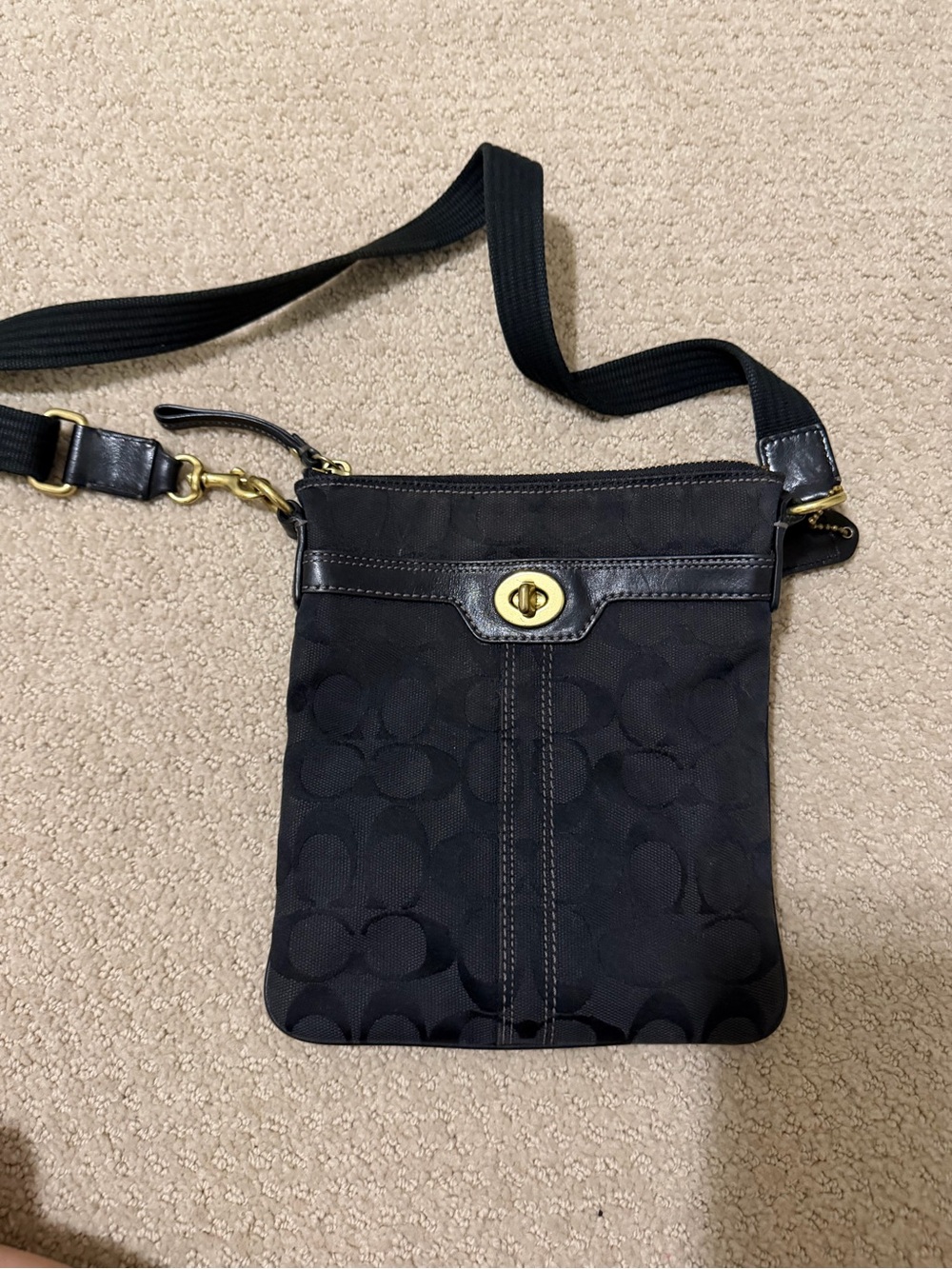 Coach Signature Hampton Swingpack Crossbody Bag Signature C Vintage Purse